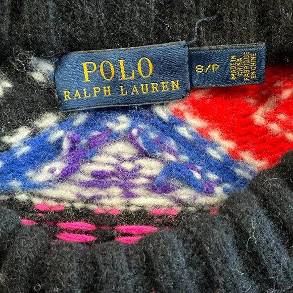 Polo Ralph Lauren Womens Colorblock Fair Isle Cashmere Wool Sweater (Small) - Picture 3 of 8